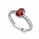 Серебряное кольцо АЛЬКОР 01-5516/00ГР-00 с гранатом