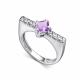 Серебряное кольцо АЛЬКОР 01-5517/00АМ-00 с аметистом