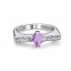 Серебряное кольцо АЛЬКОР 01-5517/00АМ-00 с аметистом