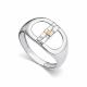 Серебряное кольцо АЛЬКОР с золотой накладкой и бриллиантом 01-5520/000Б-00