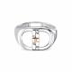 Серебряное кольцо АЛЬКОР с золотой накладкой и бриллиантом 01-5520/000Б-00