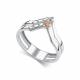 Серебряное кольцо АЛЬКОР с золотой накладкой и бриллиантом 01-5521/000Б-00