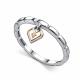 Серебряное кольцо АЛЬКОР с золотой накладкой и бриллиантом 01-5526/000Б-00