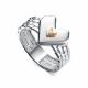 Серебряное кольцо АЛЬКОР 01-5529/000Б-00 с бриллиантом