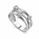 Серебряное кольцо АЛЬКОР 01-5578/000Б-00 с бриллиантом