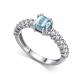 Серебряное кольцо АЛЬКОР 01-5718/00ТБ-00 с топазом и фианитом