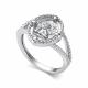 Серебряное кольцо АЛЬКОР 01-5726/000Б-00 с бриллиантом