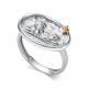 Серебряное кольцо АЛЬКОР с золотой накладкой и бриллиантом 01-5728/000Б-00