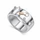 Серебряное кольцо АЛЬКОР с золотой накладкой и бриллиантом 01-5732/000Б-00
