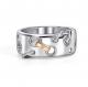 Серебряное кольцо АЛЬКОР с золотой накладкой и бриллиантом 01-5732/000Б-00