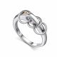 Серебряное кольцо АЛЬКОР с золотой накладкой и бриллиантом 01-5733/000Б-00