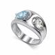 Серебряное кольцо АЛЬКОР 01-5772/ГХТБ-00 с топазом и горным хрусталём