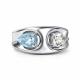 Серебряное кольцо АЛЬКОР 01-5772/ГХТБ-00 с топазом и горным хрусталём