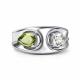 Серебряное кольцо АЛЬКОР 01-5772/ГХХР-00 с хризолитом и горным хрусталём