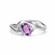 Серебряное кольцо АЛЬКОР 01-5786/00АМ-00 с аметистом