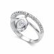 Серебряное кольцо АЛЬКОР 01-5787/00ГХ-00 с горным хрусталём