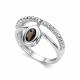 Серебряное кольцо АЛЬКОР 01-5787/00РТ-00 с раухтопазом