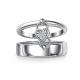 Серебряное кольцо АЛЬКОР 01-5805/000Б-00 с бриллиантом