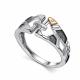 Серебряное кольцо АЛЬКОР с золотой накладкой и бриллиантом 01-5809/000Б-17