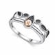 Серебряное кольцо АЛЬКОР с золотой накладкой и бриллиантом 01-5811/000Б-17