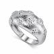 Серебряное кольцо АЛЬКОР 01-5866/000Б-00 с бриллиантом