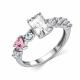 Серебряное кольцо АЛЬКОР 01-5878/05ГХ-00 с фианитом и горным хрусталём