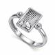 Серебряное кольцо АЛЬКОР 01-5896/000Б-00 с бриллиантом