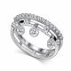 Серебряное кольцо АЛЬКОР 01-5961/00СВ-00 с фианитом