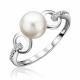 Серебряное кольцо Platina 01-5967-00-302-0200 с фианитом и жемчугом