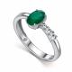 Серебряное кольцо АЛЬКОР 01-6022/00АГ-00 с фианитом и агатом