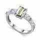 Серебряное кольцо АЛЬКОР 01-6023/000П-00 с фианитом и празиолитом