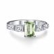 Серебряное кольцо АЛЬКОР 01-6023/000П-00 с фианитом и празиолитом