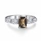 Серебряное кольцо АЛЬКОР 01-6023/00РТ-00 с фианитом и раухтопазом