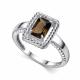 Серебряное кольцо АЛЬКОР 01-6024/00РТ-00 с раухтопазом