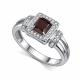 Серебряное кольцо АЛЬКОР 01-6031/00ГР-00 с фианитом и гранатом