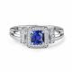 Серебряное кольцо АЛЬКОР 01-6031/0ГТС-00 с фианитом и гидротермальным сапфиром