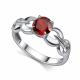Серебряное кольцо АЛЬКОР 01-6033/00ГР-00 с фианитом и гранатом