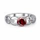 Серебряное кольцо АЛЬКОР 01-6033/00ГР-00 с фианитом и гранатом