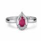 Серебряное кольцо АЛЬКОР 01-6110/000Р-00 с фианитом и рубином