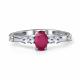 Серебряное кольцо АЛЬКОР 01-6111/000Р-00 с фианитом и рубином