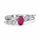 Серебряное кольцо АЛЬКОР 01-6112/000Р-00 с фианитом и рубином