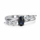 Серебряное кольцо АЛЬКОР 01-6112/000С-00 с фианитом и сапфиром