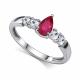 Серебряное кольцо АЛЬКОР 01-6113/000Р-00 с фианитом и рубином