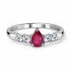 Серебряное кольцо АЛЬКОР 01-6113/000Р-00 с фианитом и рубином