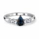 Серебряное кольцо АЛЬКОР 01-6113/000С-00 с фианитом и сапфиром