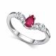 Серебряное кольцо АЛЬКОР 01-6114/000Р-00 с фианитом и рубином
