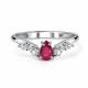 Серебряное кольцо АЛЬКОР 01-6114/000Р-00 с фианитом и рубином