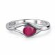 Серебряное кольцо АЛЬКОР 01-6115/000Р-00 с рубином