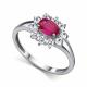 Серебряное кольцо АЛЬКОР 01-6116/000Р-00 с фианитом и рубином