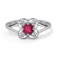 Серебряное кольцо АЛЬКОР 01-6117/000Р-00 с фианитом и рубином